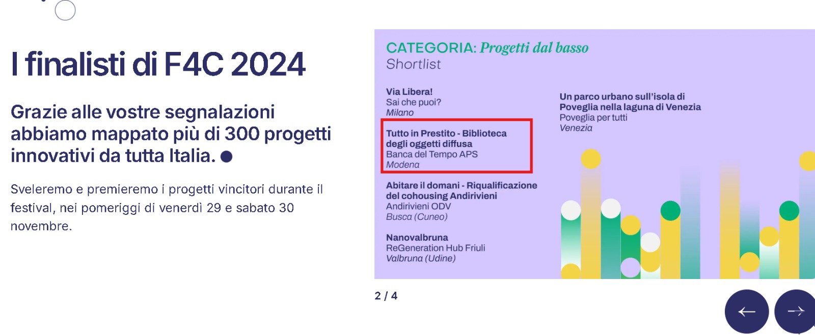 Presentazione dei progetti finalisti di Future4Cities 2024
